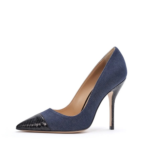Paul Andrew Pump It Up Elaphe + Demin Indigo w/ Black - Picture 1 of 4